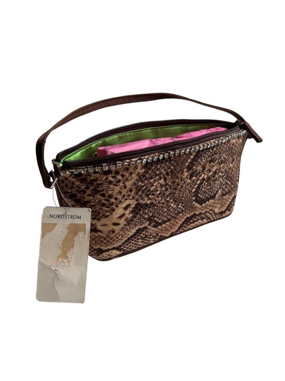 NWT Beverly Feldman Nylon w/ Rhinestones Hand Bag